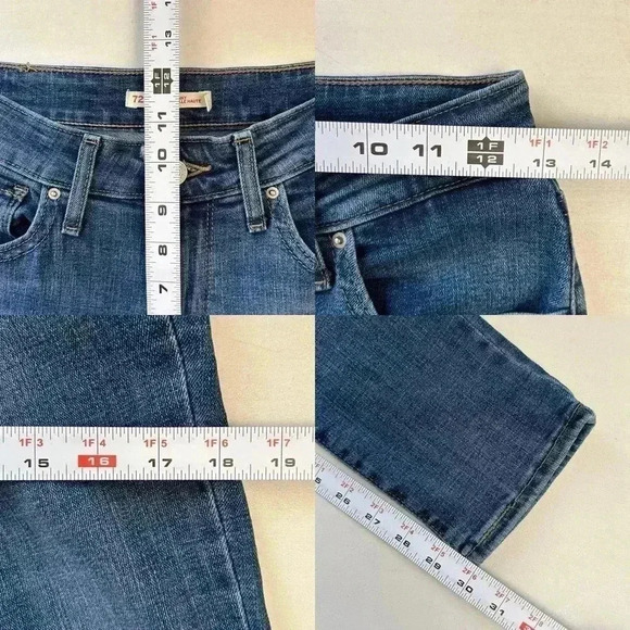 Levi’s 721 Skinny Jeans Medium Wash Blue Denim Size 26 - Picture 11 of 16